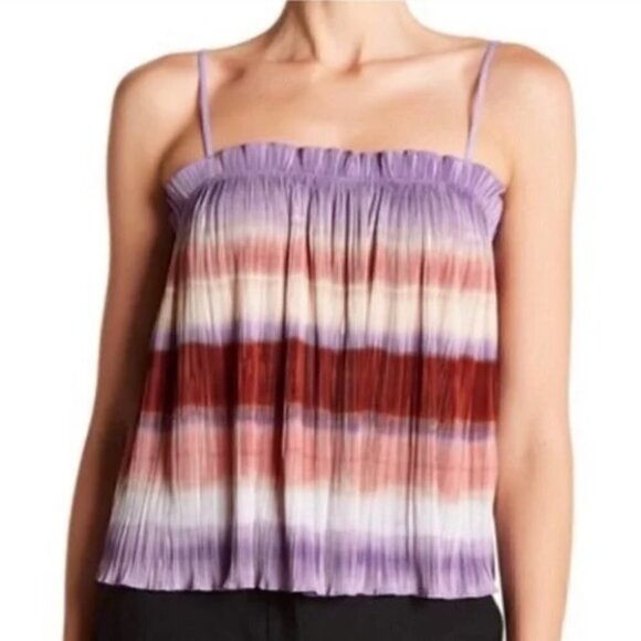 MADEWELL by J Crew Textured Micropleat Tank Top in Ombré Rainbow adjustable XL - Picture 3 of 16